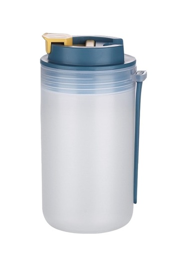 Rogfer Ev Çocuk Kahvaltı Bardağı Taşınabilir Büyük Kapasiteli Su Bardağı Ölçekli Mavi Sarı Mavi MAvi