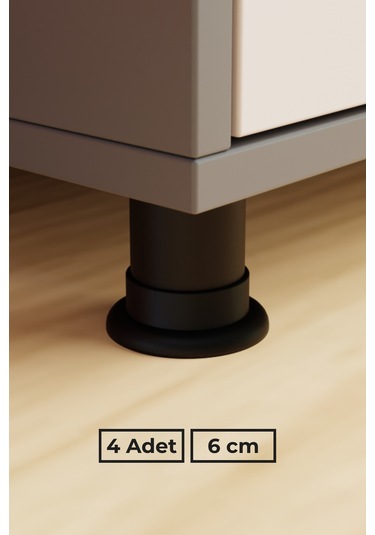 Siyah 6 Cm 4 Lü Mobilya Koltuk Baza Masa Ofis Dolap Ayağı Ayakları Dayanıklı Modern Tasarım Gzm Siyah 6 Cm