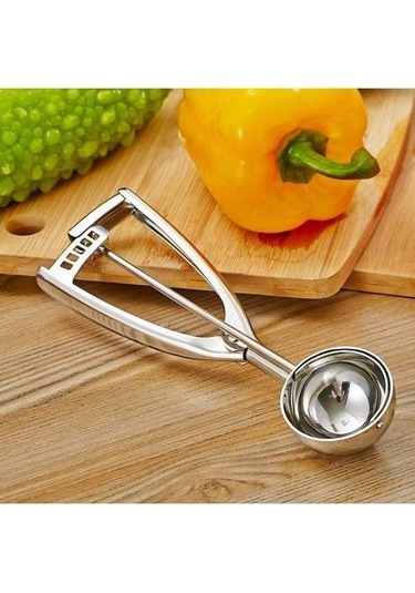 Pazly Çbtx Paslanmaz Çelik Dondurma Kaşığı, 59mm, 304 Paslanmaz Çelik, Ayna Işığı, Kalın Dişli, Optimize Edilmiş Tasarım Gümüş