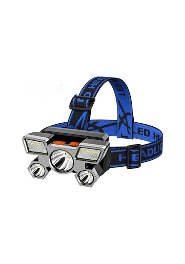 DailyLink 5LED Dahili Pil USB Şarj Edilebilir Kafa Feneri Lambası Siyah