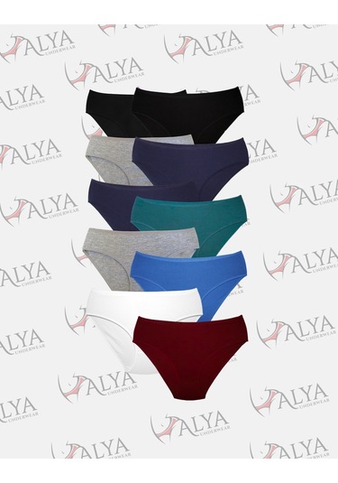 Alya Underwear Kadın Külot Basic Slip Renkli Pamuklu Iç Çamaşırı 10'lu Paket Multicolor-x32 Multicolor - X39