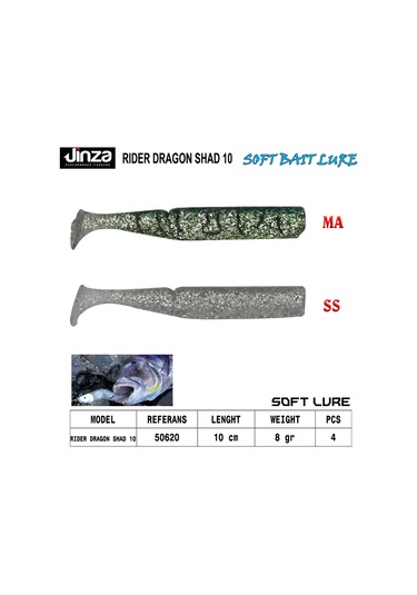 Jinza Rider Dragon Shad 100 Mm 8 Gr Silikon Balık