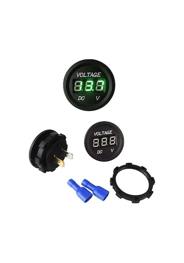 Speeduf Dc7v-30v Led Panel Mini Dijital Voltmetre - Yeşil