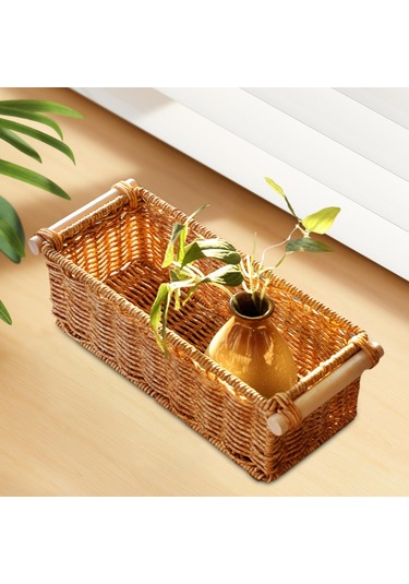 Suntek Magideal Taklit Rattan Sepetleri Depolama Sepeti Kutusu Ev Bar M