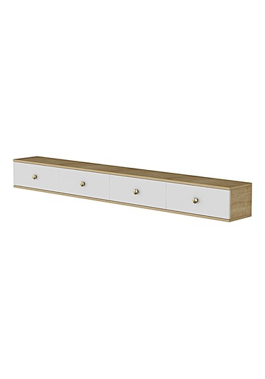 Tda2401dbg - Zuzu Double Duvara Montaj Tv Stand Safirmeşe-beyaz-gold 240cm Safirmeşe-beyaz
