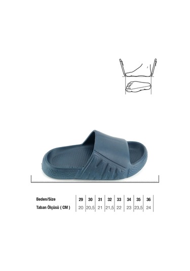 Gezer Yazlık Erkek Çocuk Eva Islak Zemine Uygun Ev Bahçe Banyo Havuz Terlik Lacivert