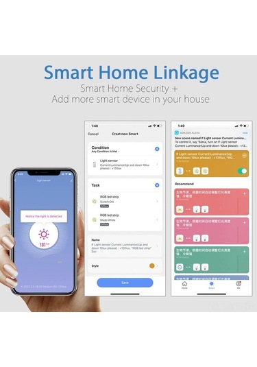 Besthome1 Akıllı Ev Aydınlatma Sensörü - Tuya Wifi/zigbee, Google Home, 180 Beyaz, Zengin Özellikli Beyaz