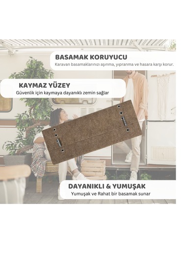 Beylini Dayanıklı Karavan Basamak Koruyucu Halı 45 x 45