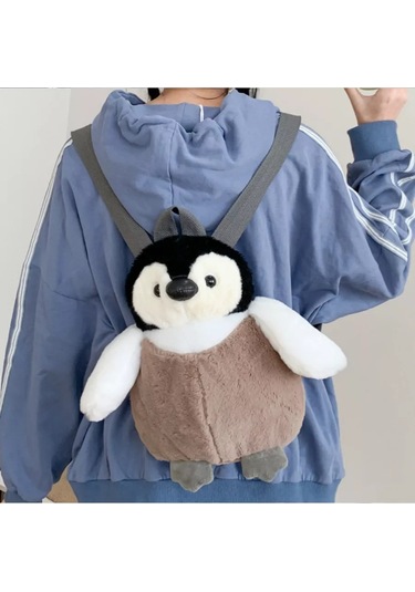 Vilange Omuzdan Askılı Pelüş Çocuk Oyuncak Sırt Çantası Penguen 202801639 Beyaz