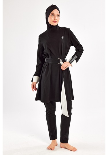 Spor Likra Tam Kapalı Tesettür Mayo 1221 Siyah14 Siyah
