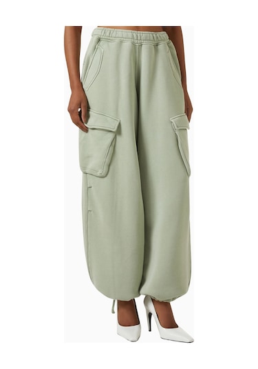 Represent Initial Cargo Sweatpants, Pamuklu Fleece Ve Çok Cepli Lüks Rahatlık Yeşil