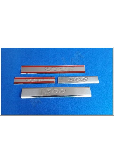 Peugeot 308 Krom Kapı Eşiği Baskı 2007-2013 4 Parça Paslanmaz Çel