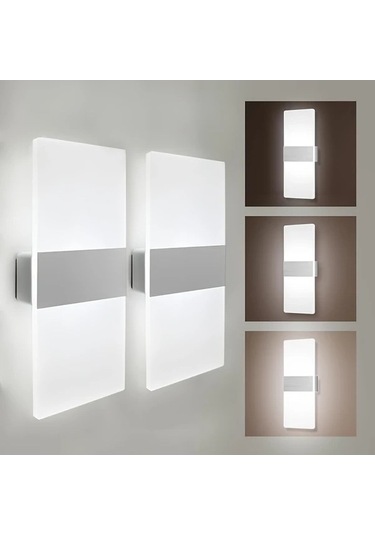 Fastbuy Dream011 Led Duvar Lambası - Modern Gümüş Mat, 3000k-6000k, Oturma-yatak Odası Gümüş
