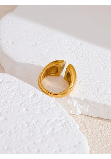 Eetit Minimalist Paslanmaz Çelik Bildirimi Metal Moda Geometrik Sıradışı Yüzük Kadınlar İçin Kişiselleştirilmiş Doku Parmak Takı 8 Altın