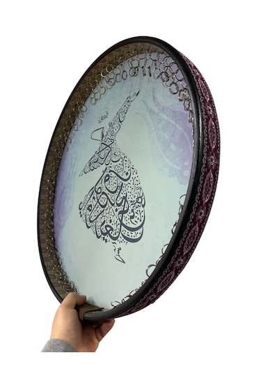 Erbane Bendir - İran Arbani Üst Kalite Mavi Mevlana Desenli 55cm