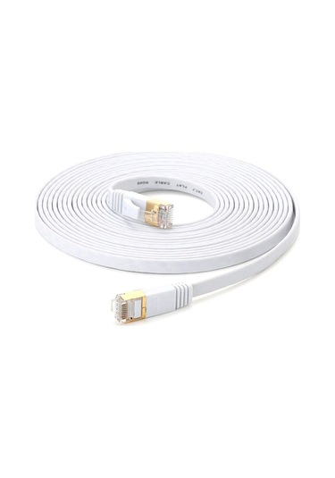 32awg Oksijensiz Bakır 7. Kategori Ethernet Kablosu, 10gbps Hız, 600mhz Bant Genişliği, 20m Beyaz