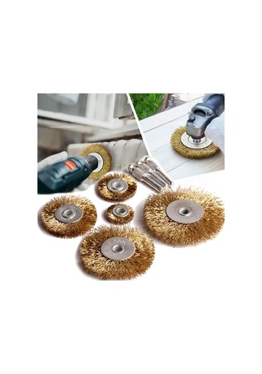 Tel Matkap Hobi Fırça 5+3 Pim 8 Parça Set Tel Fırça Seti Matkap Ucu Tel Fırça Pas Kir Boya Temizleme