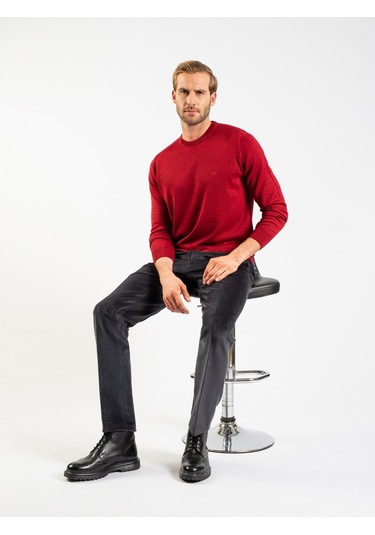 Karaca Erkek Regular Fıt Triko Kazak-bordo 113301004-61 Bordo