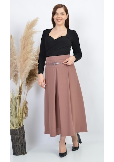 Soralline Bayan Etek Etamin Desen Baharlık 755 Gül Kurusu Gül Kurusu Gülkurusu