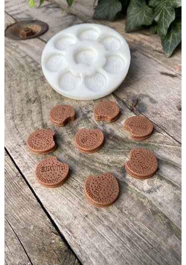 Kremalı Bisküvi Büyük Mum Kalıbı ( Silikon )