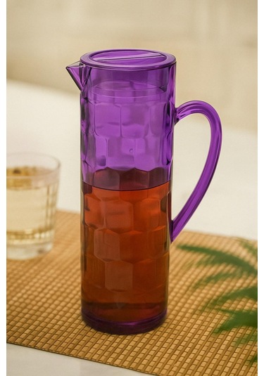 Akrilik Allegra 1,5 Lt Mor Sürahi Buzdolabı Kapak Rafına Sığar