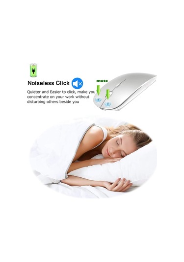 İmac/dizüstü Bilgisayar/pc İçin Şarj Edilebilir Bluetooth Kablosuz Fare Bluetooth Fare/gümüş Diğer