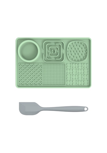 Sones Pet Silikon Yalama Yemek Mat Dikdörtgen 6 1 Köpek Yavaş Besleme Pedleri Kazıyıcı İle