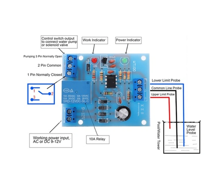 Fortunelane 9v-12v Otomatik Kontrol Modülü - Pompa Tel Sensörü, Evsel Yüksek Güvenlik Paneli