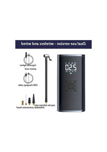 Fastbuy Kablosuz Akıllı Lastik Şişirici, Dijital Ekran, Tek Tuşla, Araba Motosiklet Bisiklet İçin