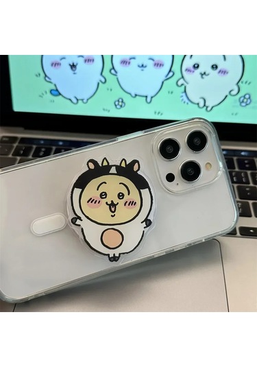 Goldenqian Ins Kore Sevimli Komik Karikatür Magsafe Manyetik Telefon Tutma Tok Standı Iphone 16 S25 Kablosuz Şarj Kutusu Katlanabilir Tutucu N N