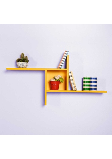 Adoremobilya Plus Dekoratif Duvar Rafı - Sarı