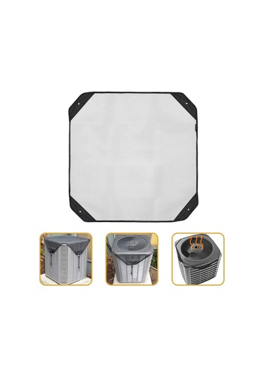 Gajeena Nylon Ağ Desenli Klima Koruması - Rüzgar Ve Toz Koruma, 4 Sabit Kanca İle Kolay Kurulum, Siyah, 71x71x1cm