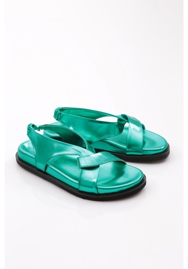 Dgn 3040 Kadin Çapraz Bantli Sandalet 3040-2261-R7996 Yeşil