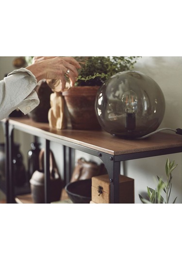 Açık Raf Ünitesi, Siyah, 100x136 Cm Rustik, Metal Ve Ahşap Siyah