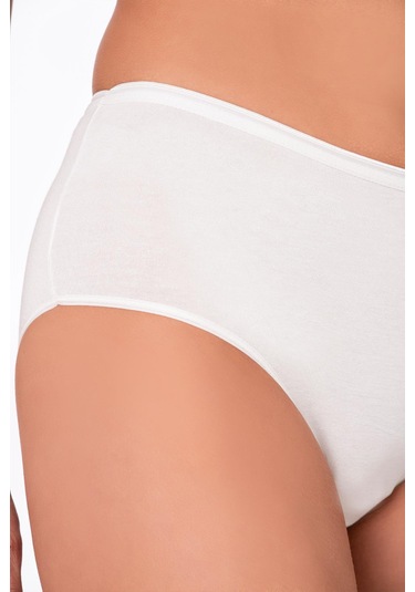 Kadın Pamuklu Yüksek Bel Bato Modal Külot Ekru K23922 Ekru