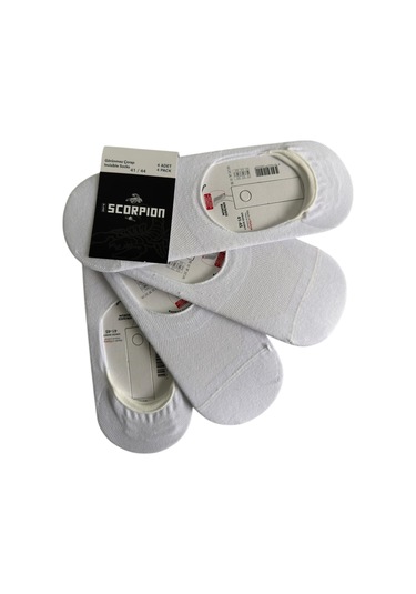 Erkek Görünmez Çorap Kaydırmaz Topuk Silikonlu, Terletmeyen Babet Çorap Beyaz