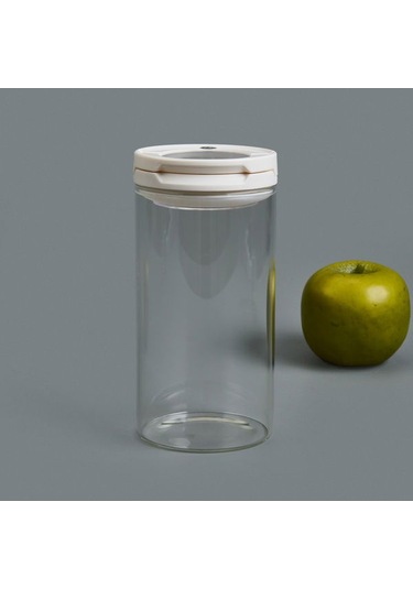Tohana Vakumlu Cam Kavanoz - Şeffaf / Beyaz - 600 Ml Şeffaf / Beyaz