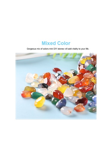 Vkemall Doğal Ayarakta Kırık Taşlar, Pürüzsüz Parlatılmış, Renkli 9-13mm, 500g, Akvaryum Dekorasyonu, Dıy Malzemesi