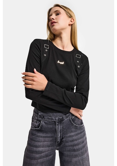 Itsbasic Kadın Siyah W5 Aksesuar Detaylı Özel Tasarım Body