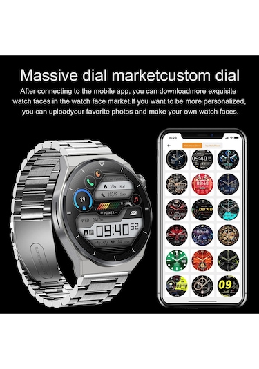 Yuvarlak Spor Klasik Arama Yapan Erkek Akıllı Saat Android Ve Ios Huawei Iphone Samsung Uyumlu