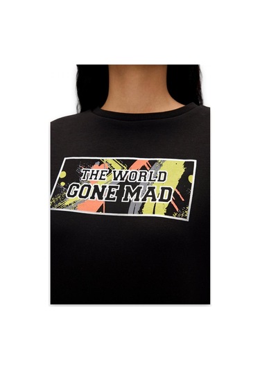 Bad Bear 24.04.12.002 Re-carina Crewneck Sweat Siyah Unisex Sweatshirt Siyah