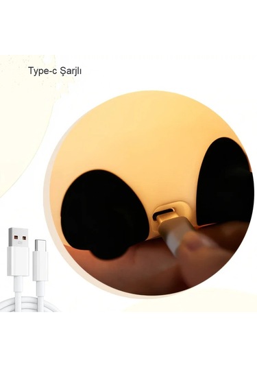 Şarjlı Sevimli Silikon Ördek Gece Lambası Dokunmatik Kısılabilir Sarı