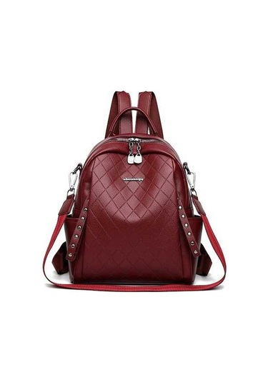 Cordial Kadın Sırt Çantası - Şık Kırmızı Renkli Moda Çantası Kırmızı