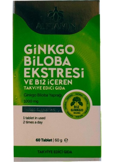 Alftamin Ginkgo Biloba Ve B12 İçeren Takviye 1100 Mg 60 Tablet