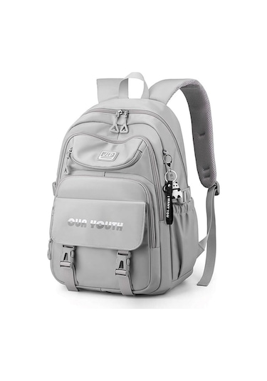 Sırt Çantası, Su Geçirmez, Ücretsiz Panda Charm, Koyu Gri Çok Renkli Çok Renkli