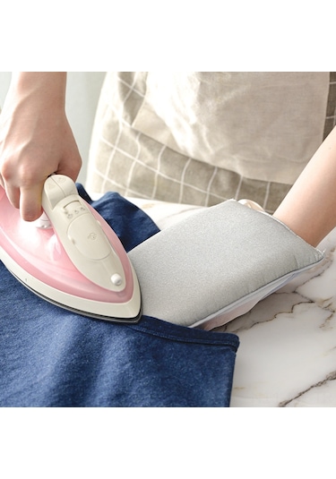 Mufunye Ev İçin Mini El Tipi Ütü Tahtası, Isı Dayanıklı Sponge, Ufak Boy, İğne Ucu Mavi Desenli Ütü Matı