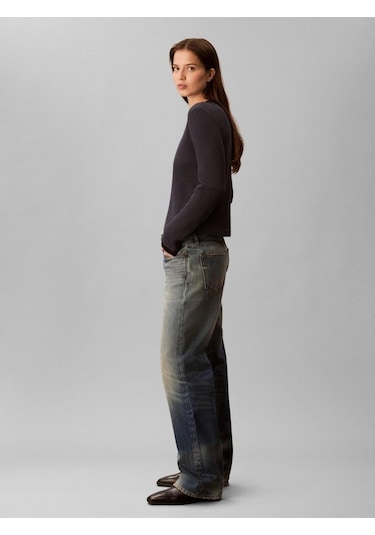 Calvin Klein Ls Waffle Tee-11922 Lacivert