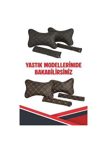 Mıtsubıshı Outlander Uyumlu Emniyet Kemer Pedi Siyah Deri Mavi Dikişli