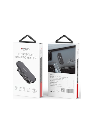 Yesido C82 Araba 360 Derece Döndürme Güçlü Manyetik Telefon Tutucu Siyah