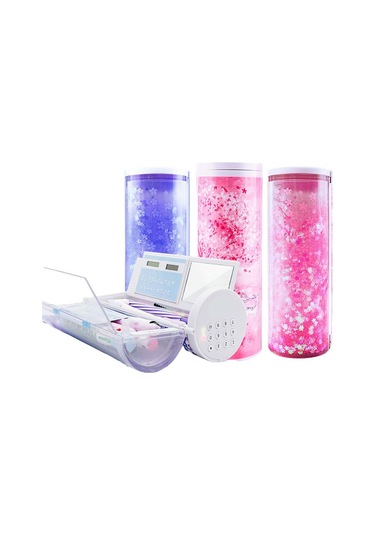 Hesap Makineli Kumlu Kalem Kutusu Manyetik Kapaklı Kaiyi